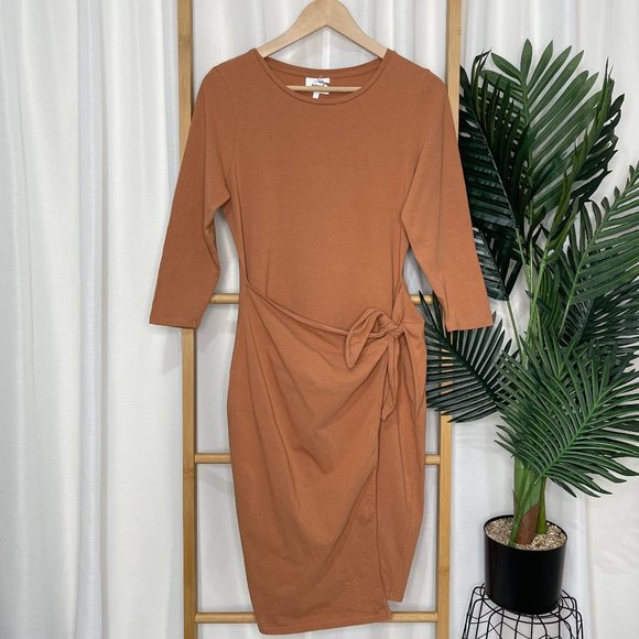 Seed Heritage Dresses & Skirts - SOLD Seed Heritage Tan Beige Draped Tie Dress S